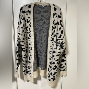 Vintage Y2K White Birch Black and White Animal Print Cardigan